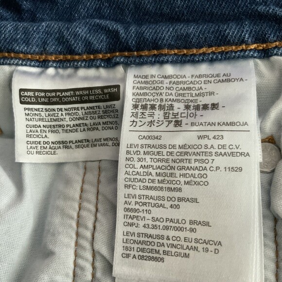 Levi's Premium 501 Jeans Blue Chewed Hem Skinny 24 - Picture 12 of 16